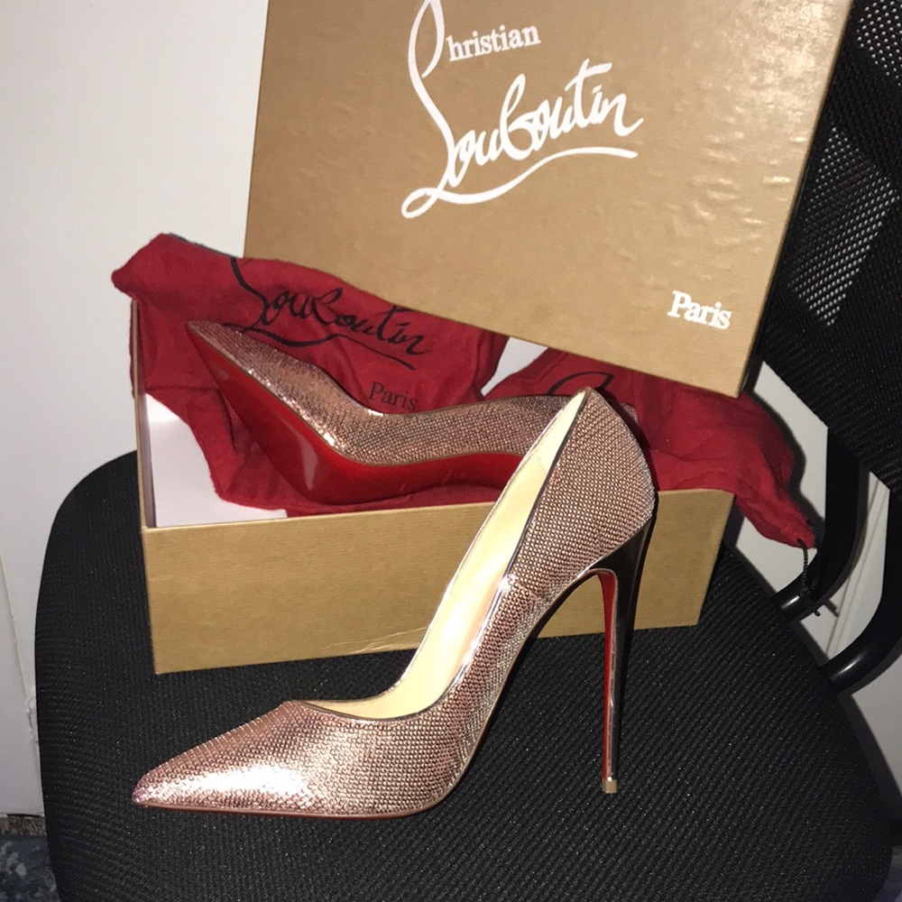 Christian Louboutin So Kate Rose Gold Sequin - Picture 7 of 7
